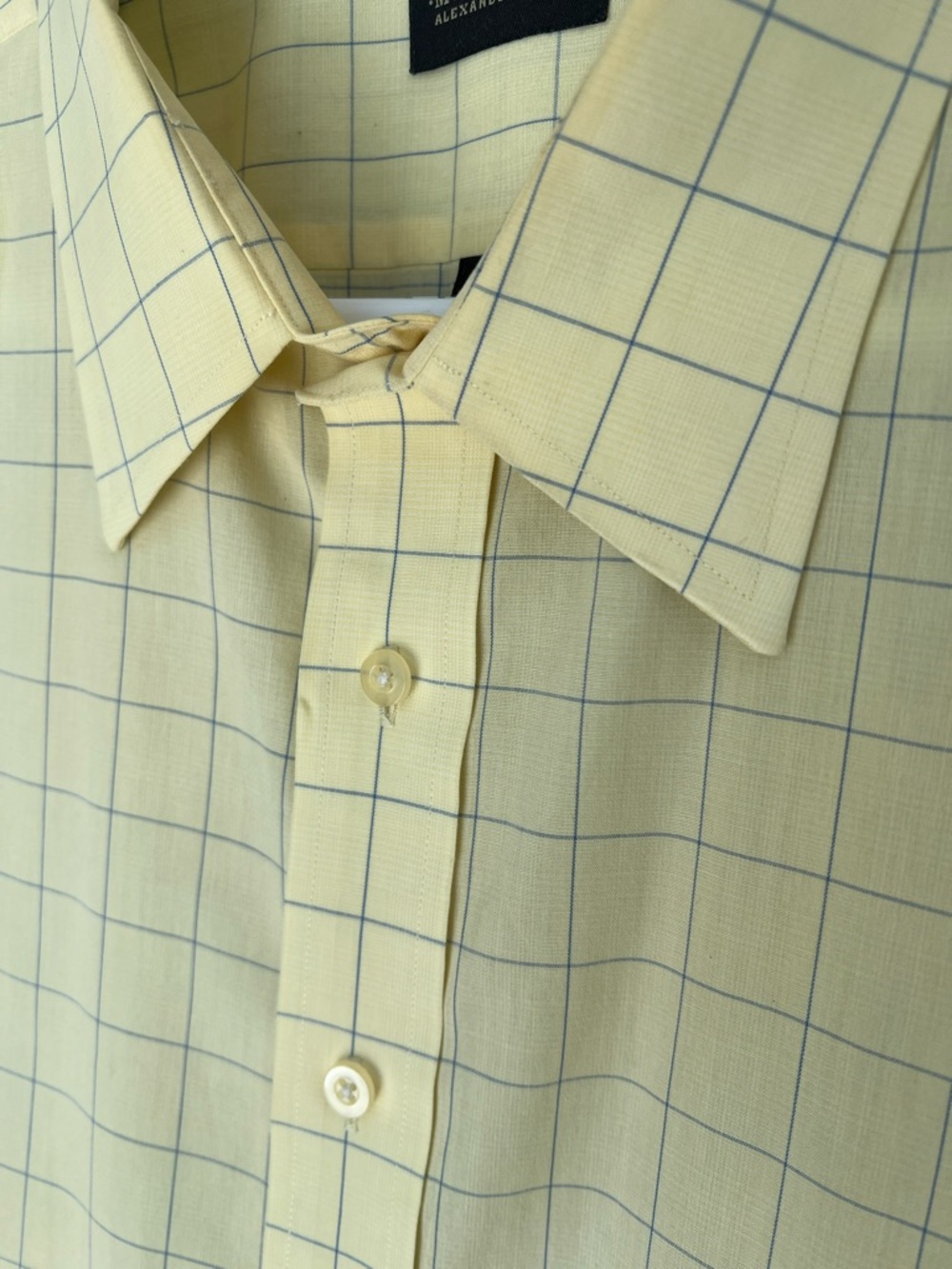 Extra Tall Light Yellow Windowpane Dress Shirt